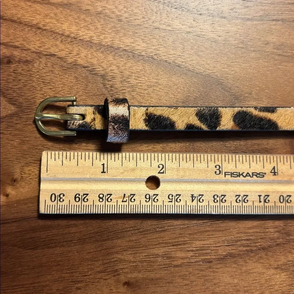 J. Crew Calf Hair Animal Print Leather Belt - XS/S - Picture 4 of 8